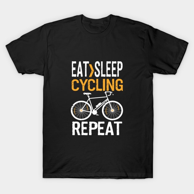 Eat Sleep Cycling Repeat Design T-Shirt by TF Brands